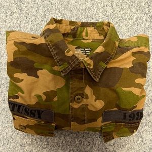 Stussy limited edition camo button front